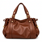 Sac marron cognac sur fond blanc