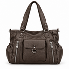Sac marron foncé sur fond blanc