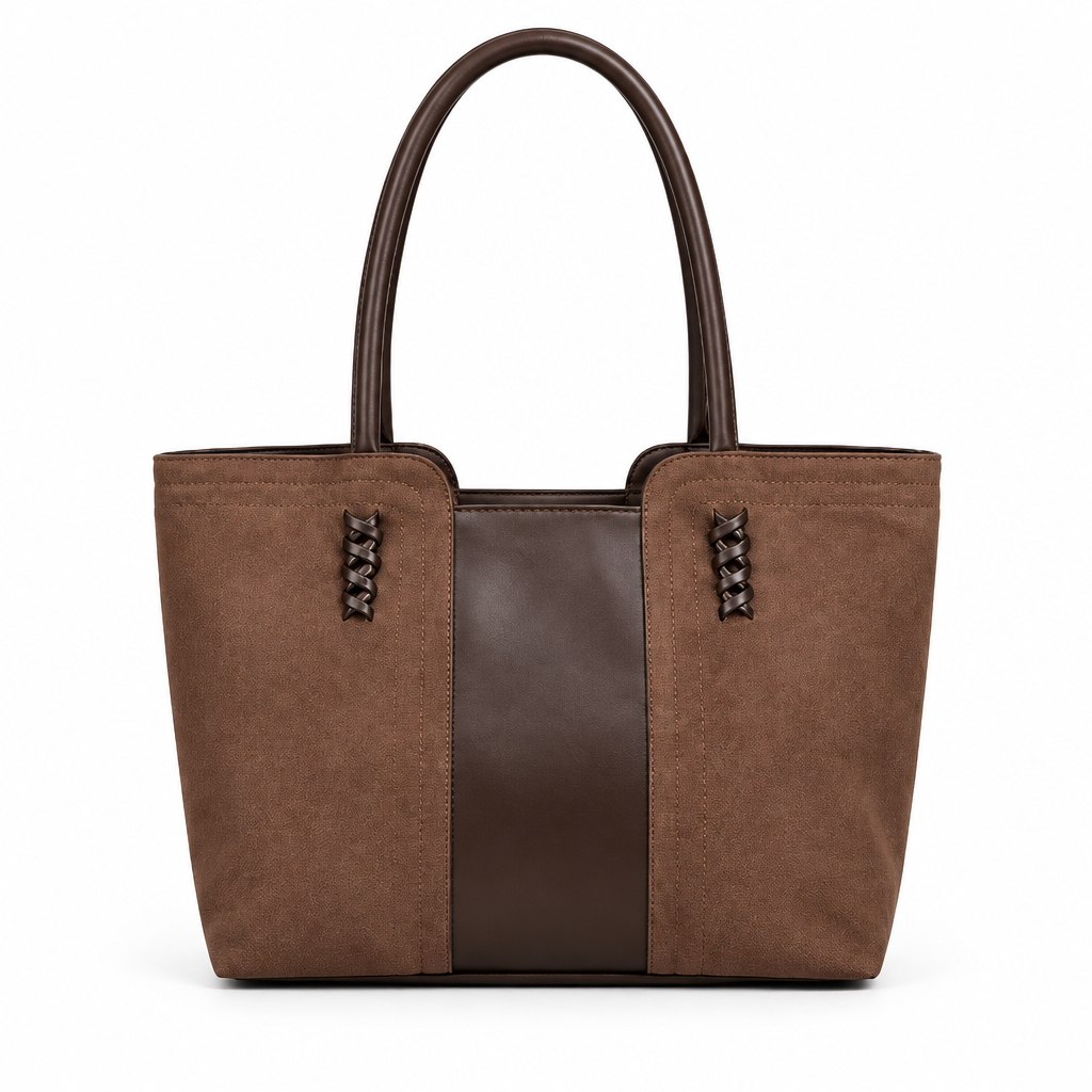 Sac marron, photo nette sur fond blanc
