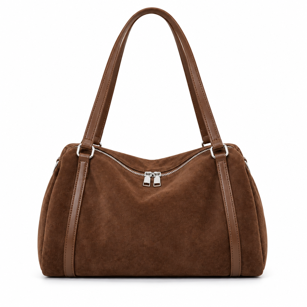 Sac marron sur fond blanc