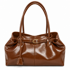 Sac marron sur fond blanc
