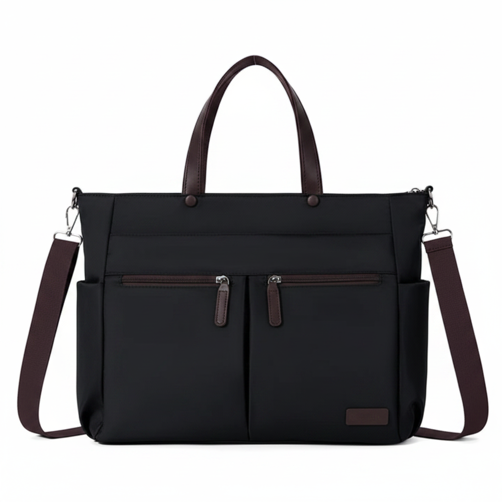 Sac noir de face fond blanc