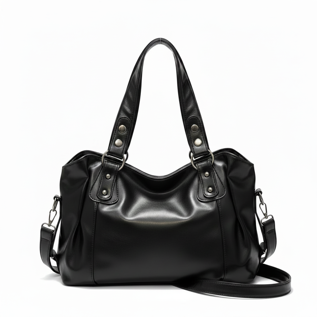 Sac noir - fond blanc pur