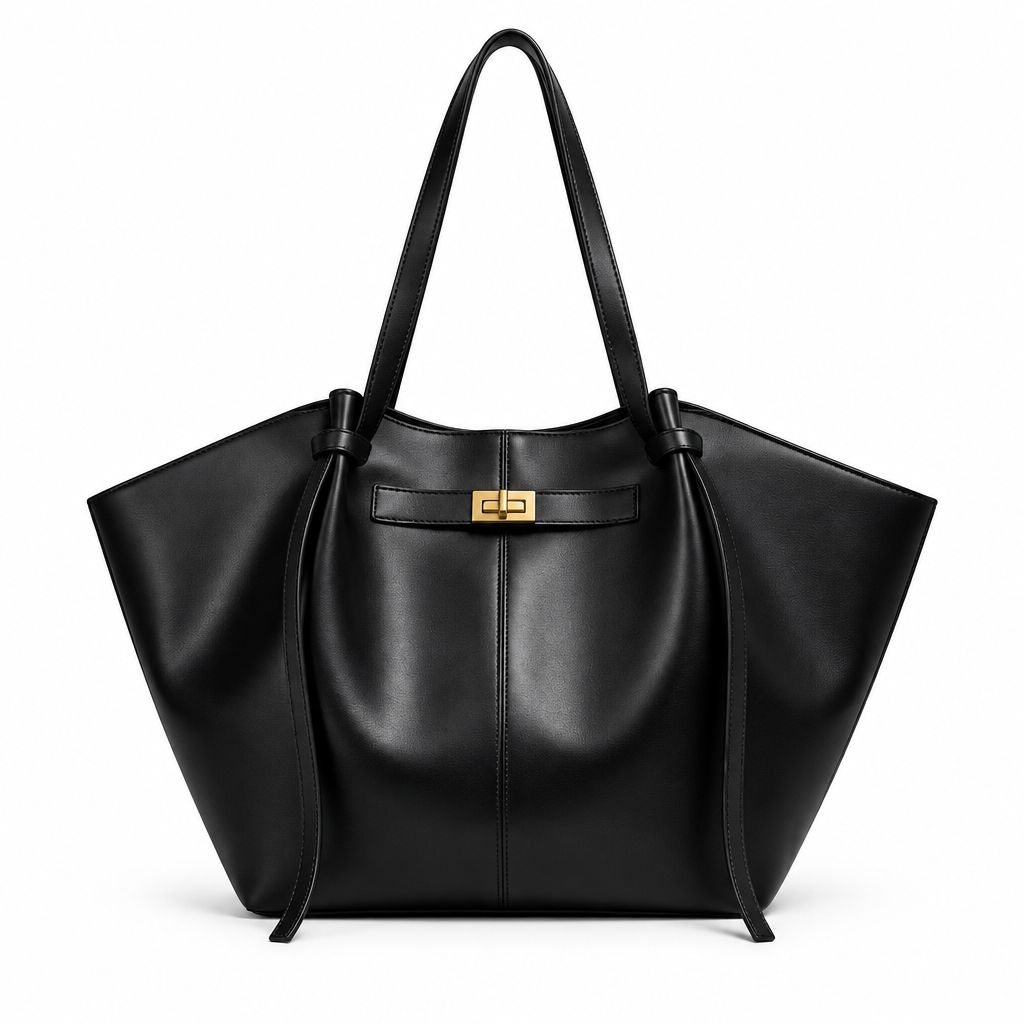 Sac noir sur fond blanc carré