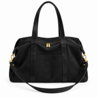 Sac Tina en noir, anses noires, fond blanc