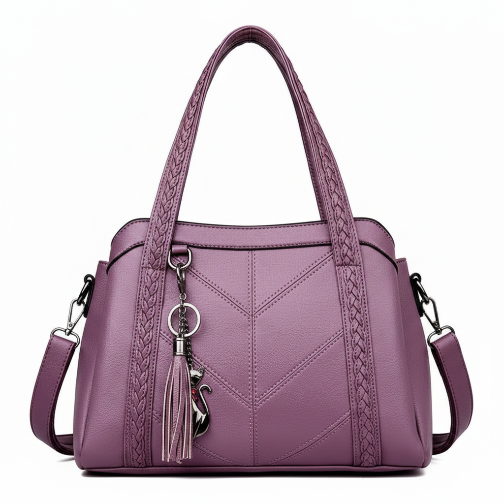 Sac violet face - fond blanc