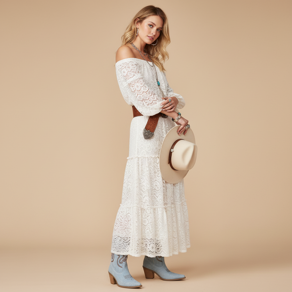 Santiags bleu clair - Look 3