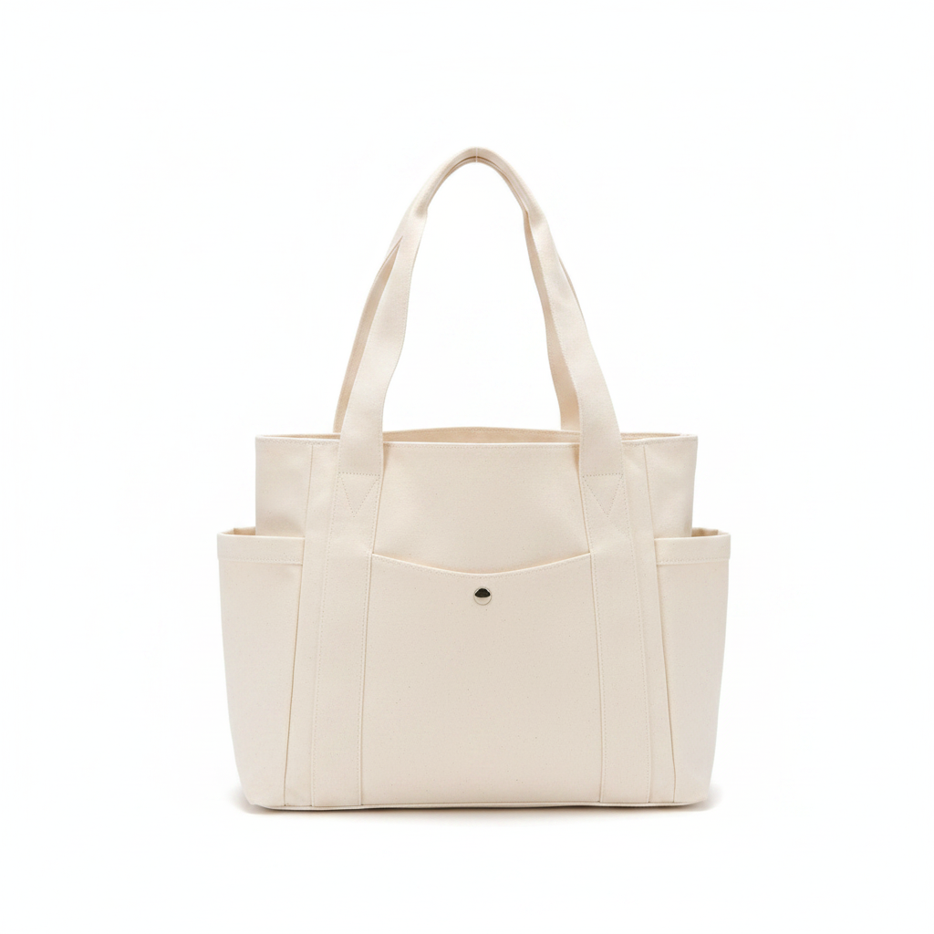 Tote bag écru fond blanc